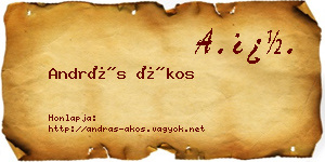 András Ákos névjegykártya